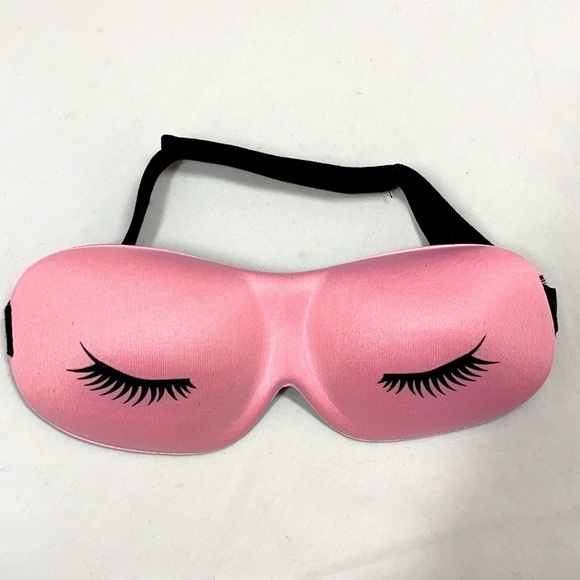 Sleep Mask Pink Satin - Picture 1 of 8
